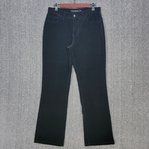 Calvin Klein Corduroy Jeans Pants Womens 10 Black Bootcut Leg Stretch 31x31 - Picture 1 of 14